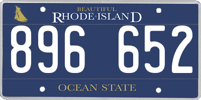 RI license plate 896652