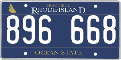 RI license plate 896668