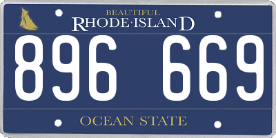RI license plate 896669