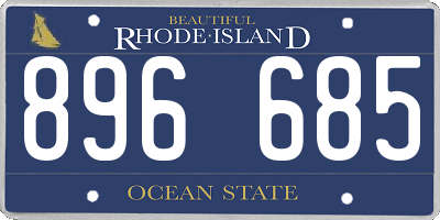 RI license plate 896685