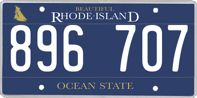 RI license plate 896707