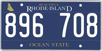 RI license plate 896708