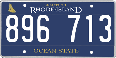RI license plate 896713