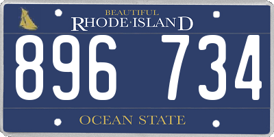 RI license plate 896734