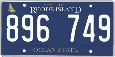 RI license plate 896749