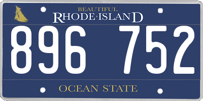 RI license plate 896752