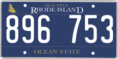 RI license plate 896753