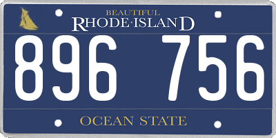 RI license plate 896756
