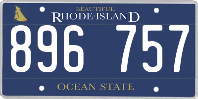 RI license plate 896757