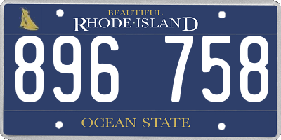 RI license plate 896758