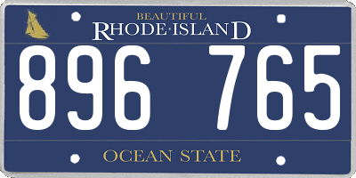 RI license plate 896765
