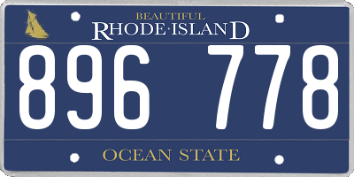 RI license plate 896778