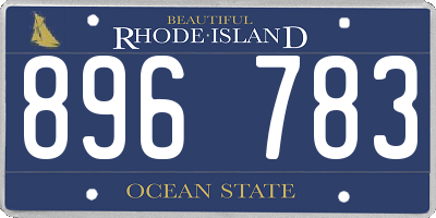 RI license plate 896783