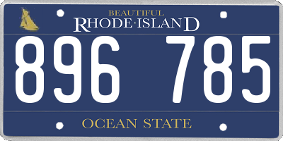 RI license plate 896785
