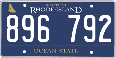 RI license plate 896792