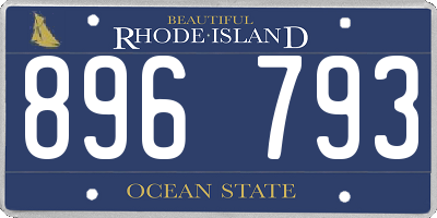 RI license plate 896793