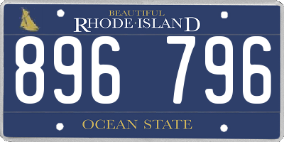 RI license plate 896796