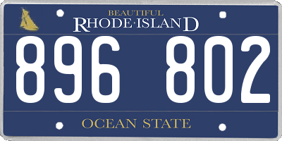 RI license plate 896802