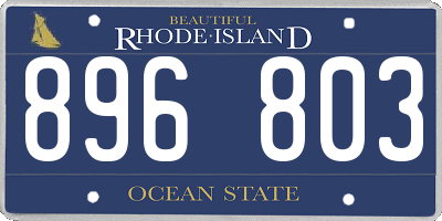 RI license plate 896803