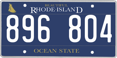 RI license plate 896804