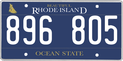 RI license plate 896805