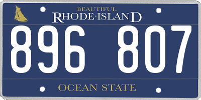 RI license plate 896807