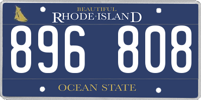 RI license plate 896808