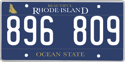 RI license plate 896809