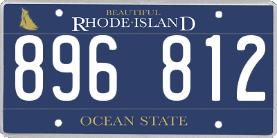 RI license plate 896812