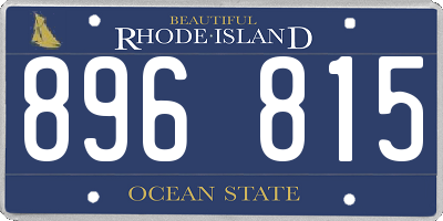 RI license plate 896815