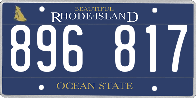 RI license plate 896817