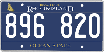 RI license plate 896820