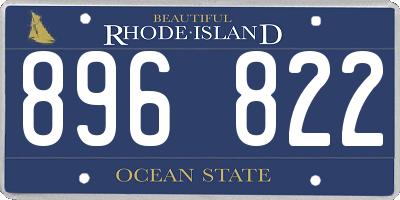 RI license plate 896822