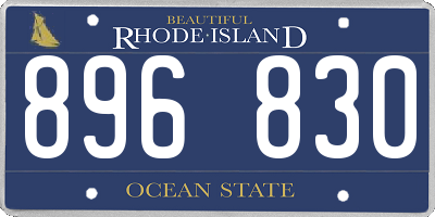 RI license plate 896830