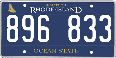 RI license plate 896833