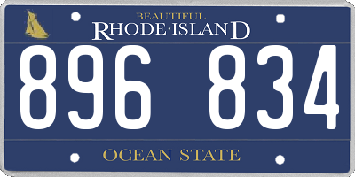 RI license plate 896834