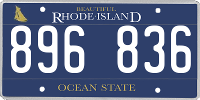 RI license plate 896836