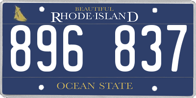 RI license plate 896837