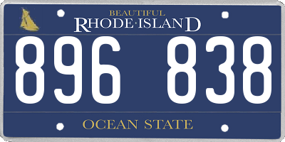 RI license plate 896838