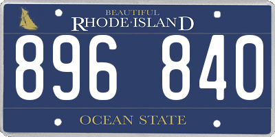 RI license plate 896840