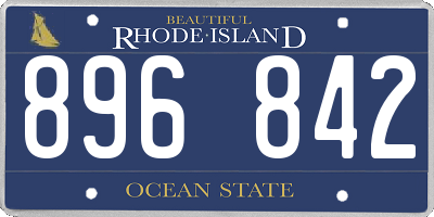 RI license plate 896842