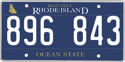 RI license plate 896843