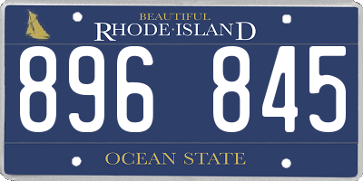 RI license plate 896845
