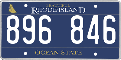 RI license plate 896846