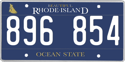 RI license plate 896854