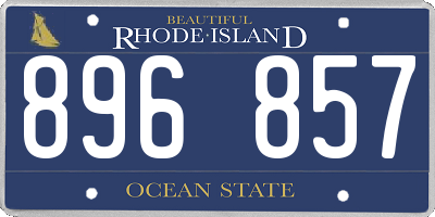 RI license plate 896857