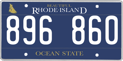 RI license plate 896860