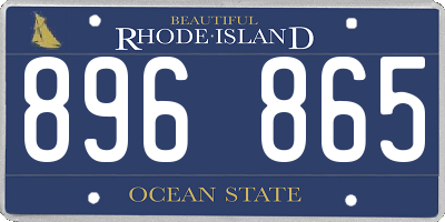 RI license plate 896865