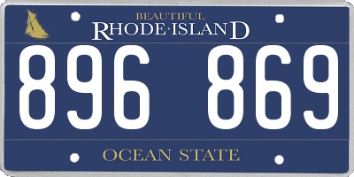 RI license plate 896869
