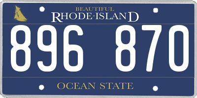 RI license plate 896870